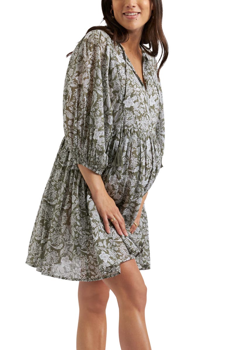 Ripe Maternity Cali Nursing Dress, Alternate, color, Olive / White