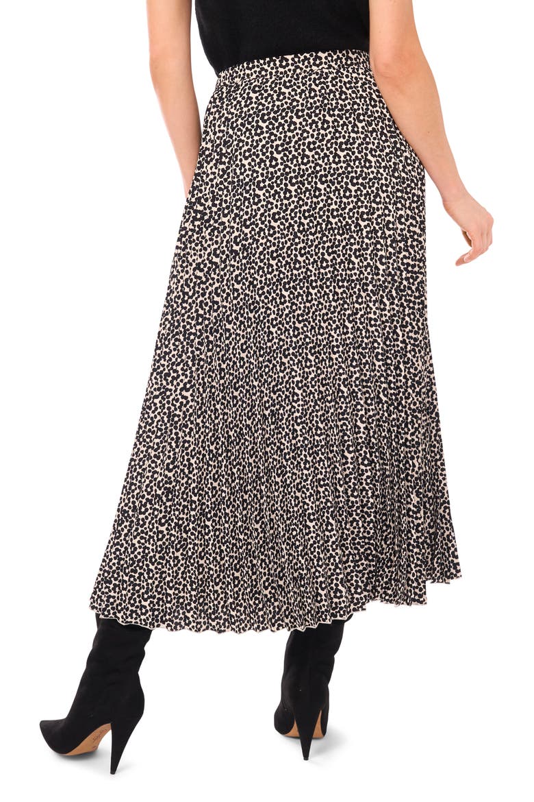 Floral Dot Pleated Skirt, Alternate, color, BIRCH