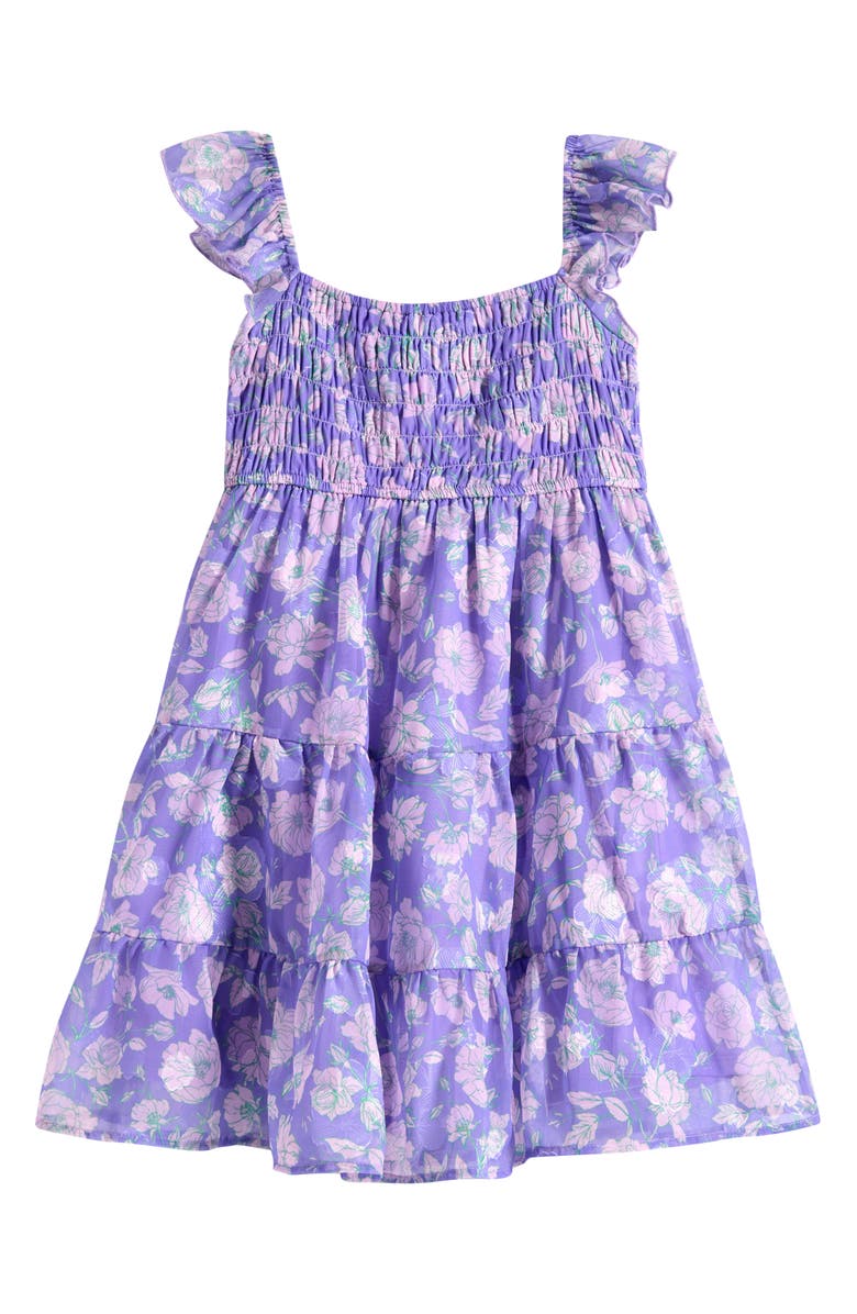 Ava & Yelly Kids' Floral Burnout Chiffon Party Dress, Alternate, color, Lilac
