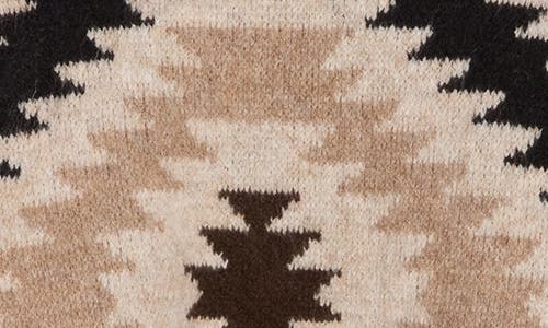 Vince Camuto Geo Pattern Drop Shoulder Sweater In Brown