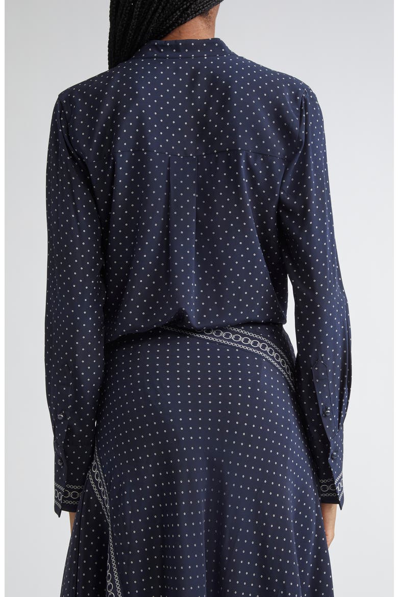 Johnson Mixed Print Stretch Silk Button-Up Shirt, Alternate, color, NAVY MULTI