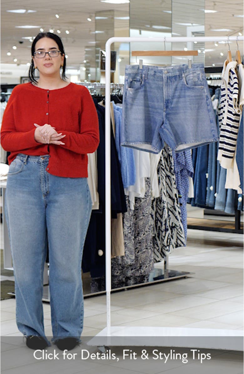 rb Miramar Kaia High Waist Relaxed Fit Faux Denim Ponte Shorts, sales video thumbnail