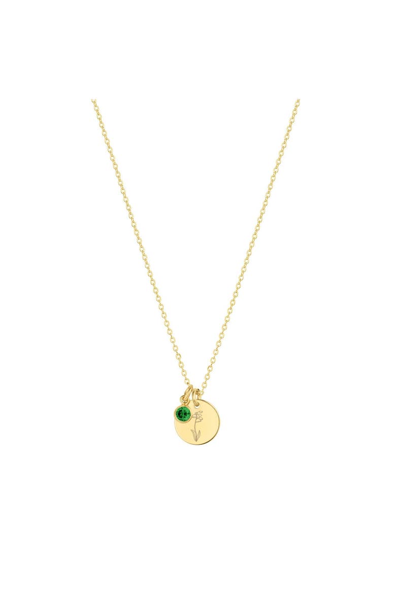 Lily Birth Flower and Birthstone Necklace, Main, color, Gold / May