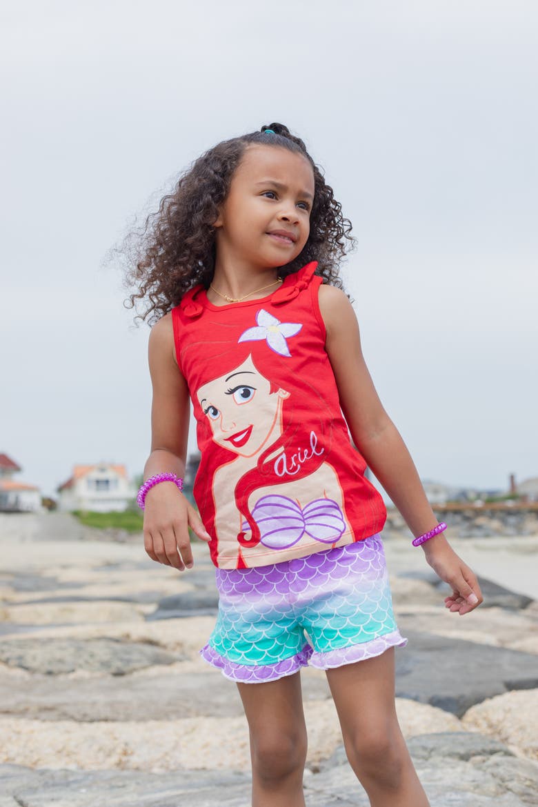 Princess Sleeveless Tank Top Set (baby), Alternate, color, Teal Pink Purple