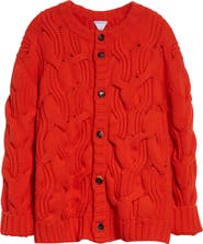 Bottega Veneta Twisted Cable Stitch Virgin Wool Cardigan
