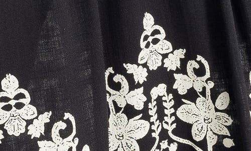 Max Studio Embroidered Maxi Dress In Black