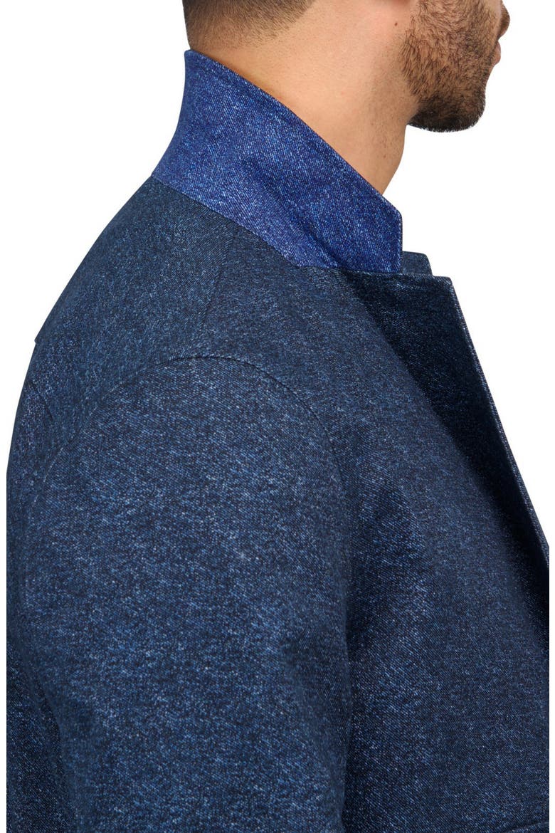 Slim Fit Texture Print Cotton Stretch Utility Blazer, Alternate, color, NAVY