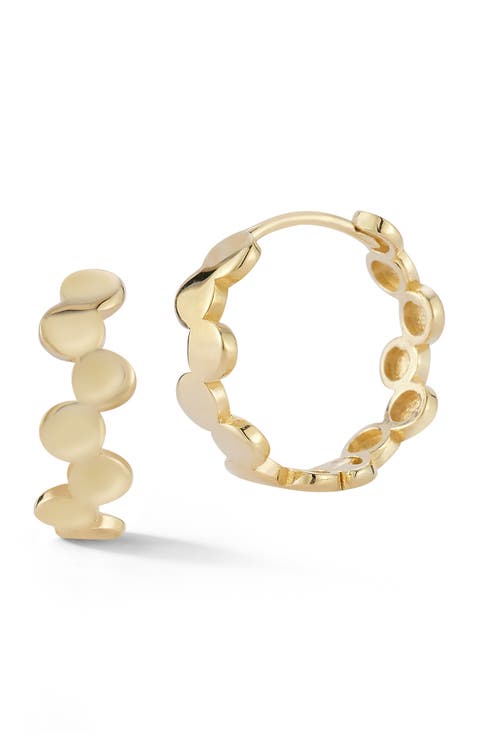 Beaded Huggie Hoop Earrings