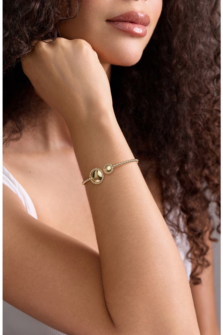 14K Gold Double Disc Cuff Bracelet, Alternate, color, 14K YELLOW GOLD