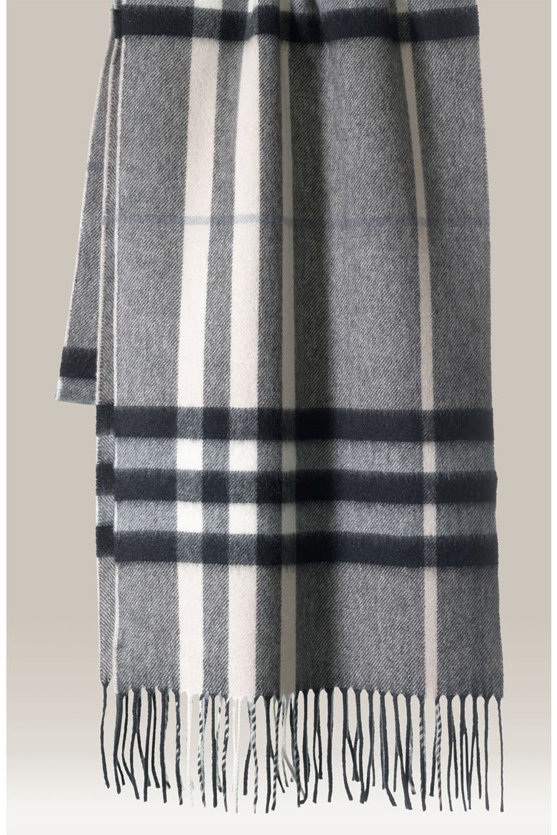 Giant Icon Check Cashmere Scarf, Main, color, CHARCOAL CHECK