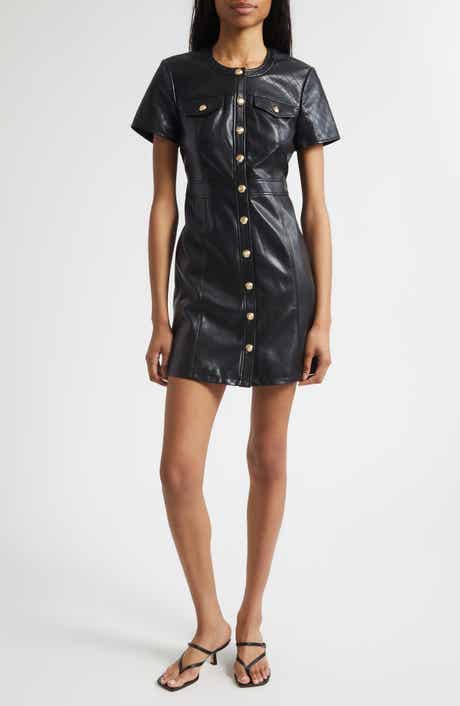 Cinq à Sept Layla Quilted Faux Leather Minidress