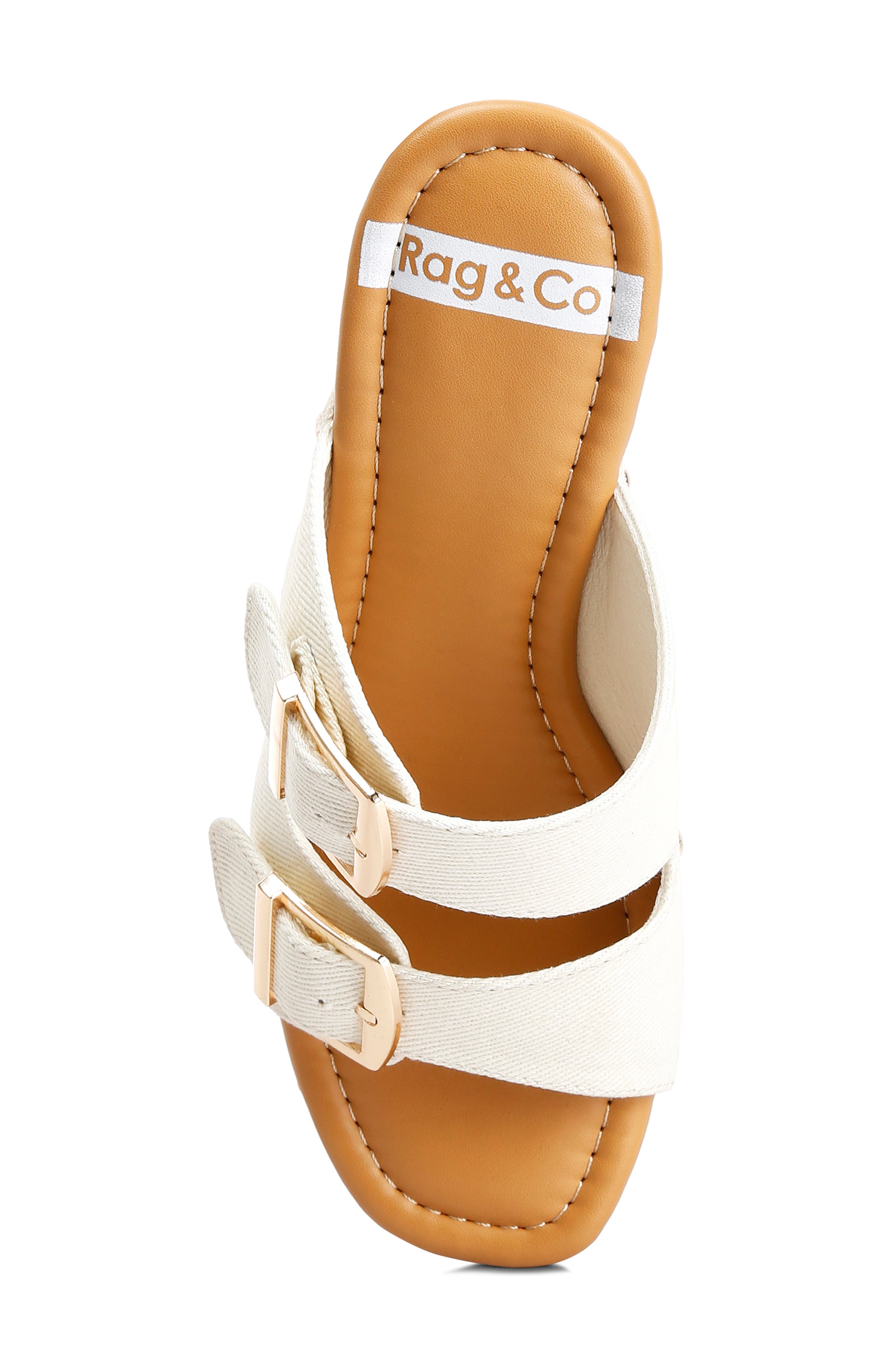 Rag & Co Sarai Buckle Strap Platform Sandal, Alternate, color, Ivory