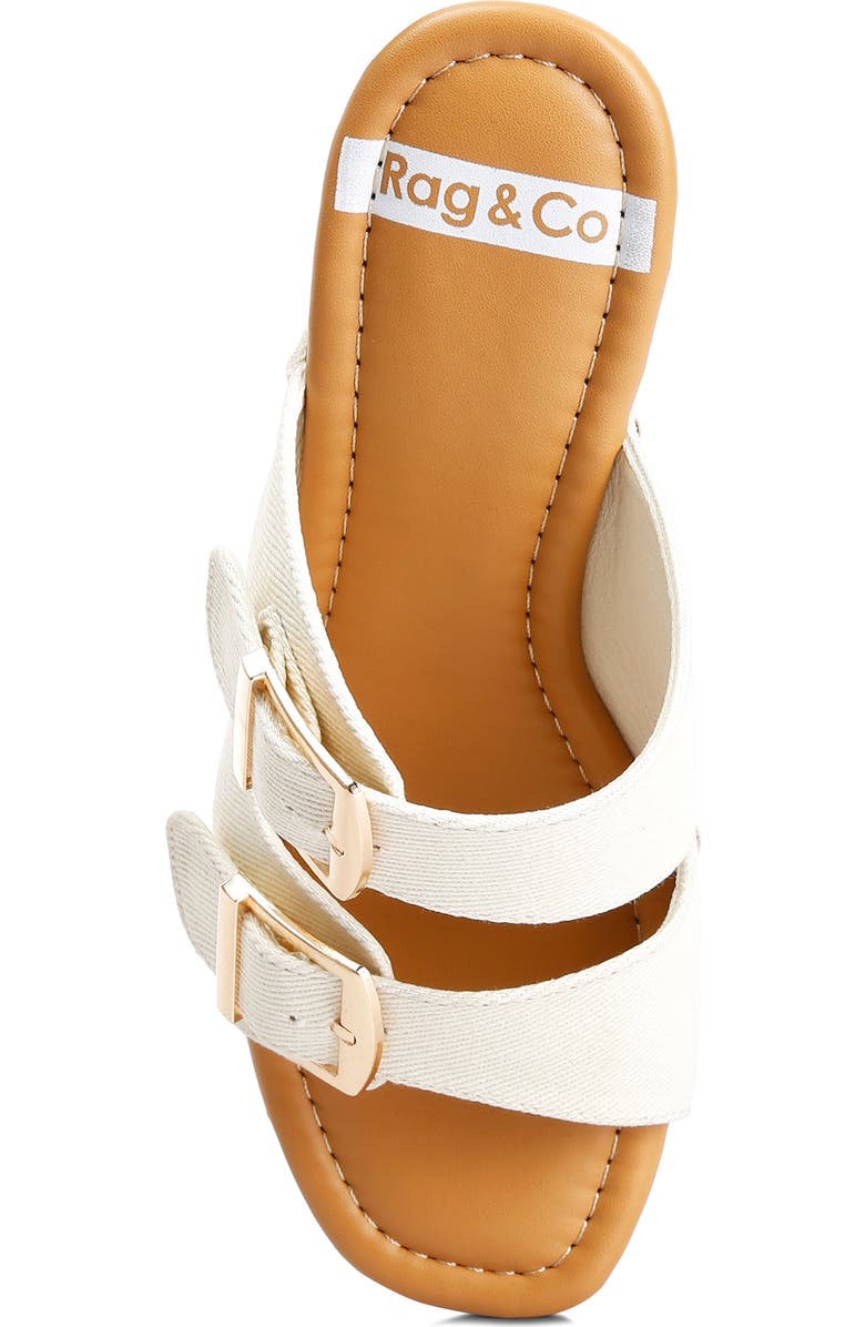Rag & Co Sarai Buckle Strap Platform Sandal, Alternate, color, Ivory