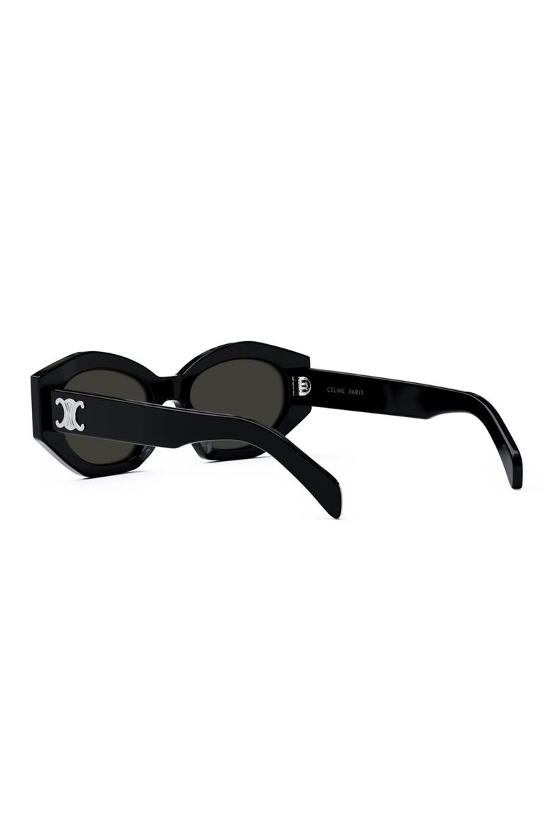 Triomphe 54mm Cat Eye Sunglasses, Alternate, color, SHINY BLACK / SMOKE