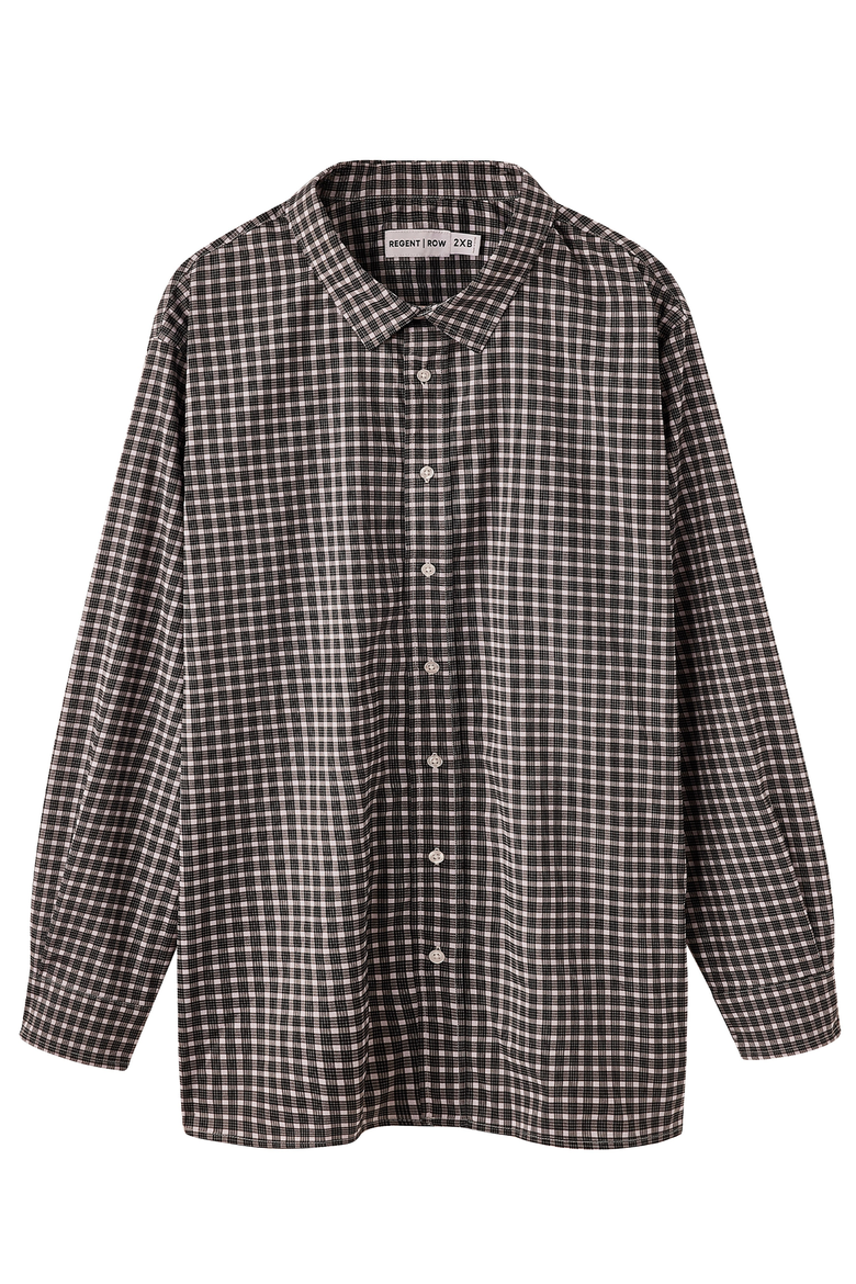 Men's Big and Tall Long Sleeve Stanton Shirt, Tailored Fit, Performance Fabric & Ventilated Armholes, Main, color, black-plaid