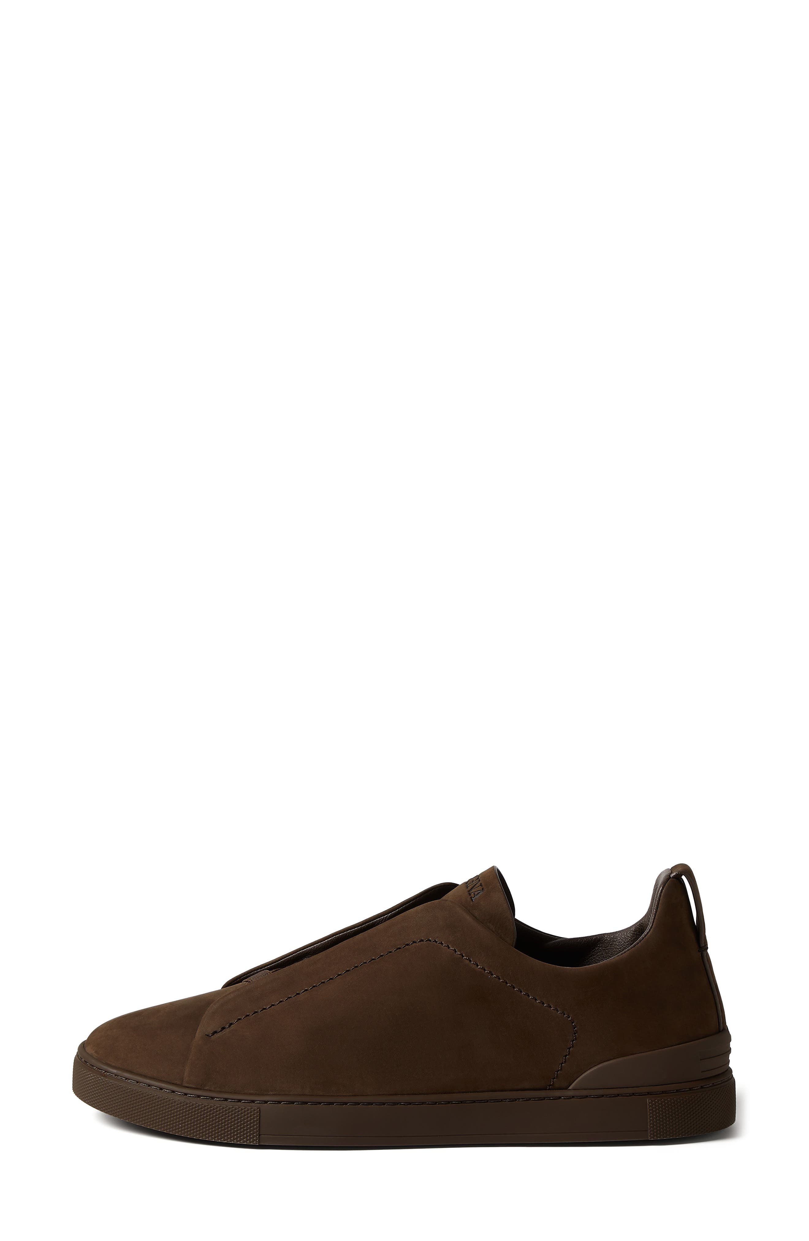 ZEGNA Dark Brown Triple Stitch<sup>™</sup> SECONDSKIN Low Top Sneaker, Alternate, color, 