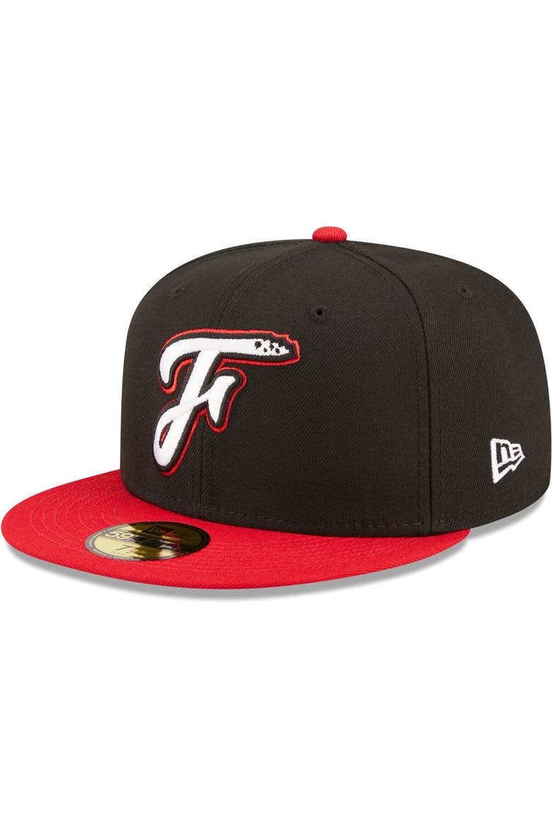 Men's New Era Black Fayetteville Woodpeckers Authentic Collection 59FIFTY Fitted Hat, Alternate, color, Black