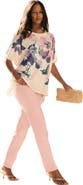 Roaman's Floral Print Crewneck Sweater