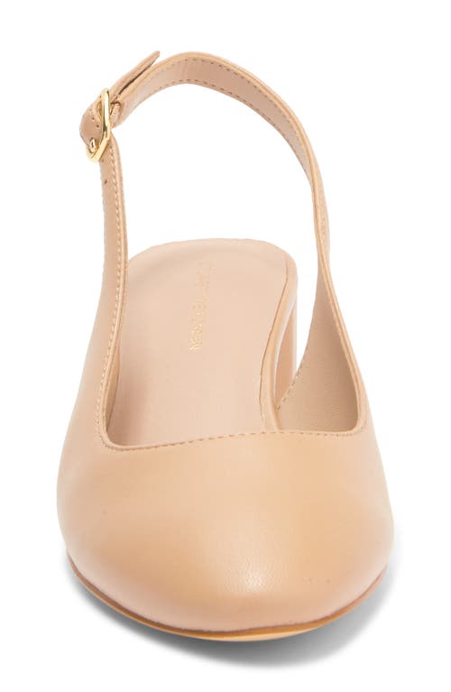 Stuart Weitzman Bridgt 50 Leather Slingback Pump In Golden Beige