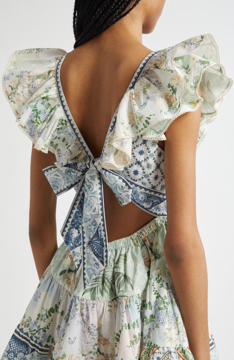 Camilla Tiered Ruffle Organic Cotton Poplin Minidress, Alternate, color, 