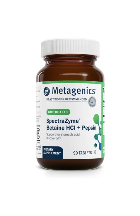 SpectraZyme Digestive Support Capsules with Betaine HCl and Pepsin 90 Capsules