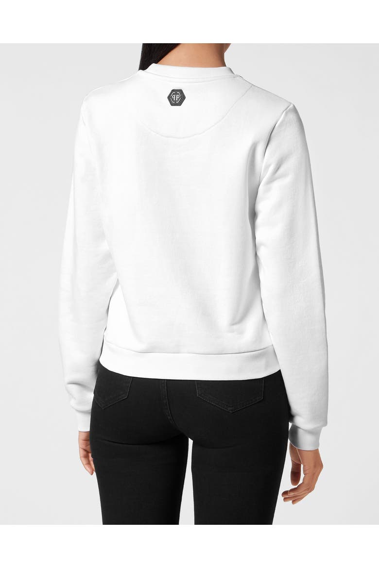 Sweatshirt Roundneck Bombing Graffiti Women, Alternate, color, white