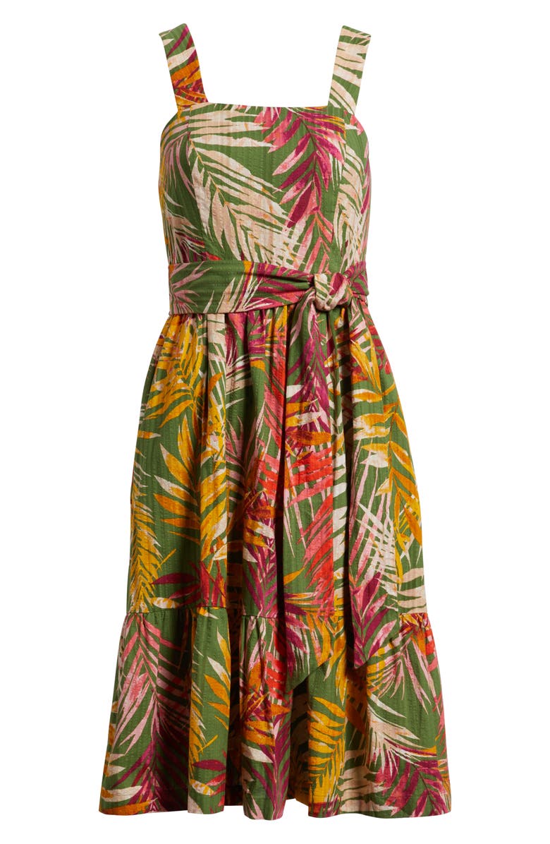 Anne Klein Square Neck Fit & Flare Dress, Alternate, color, 