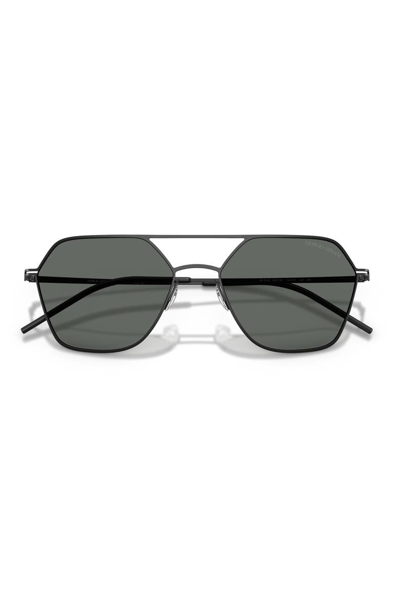 54mm Square Sunglasses, Alternate, color, MATTE BLACK / DARK GREY