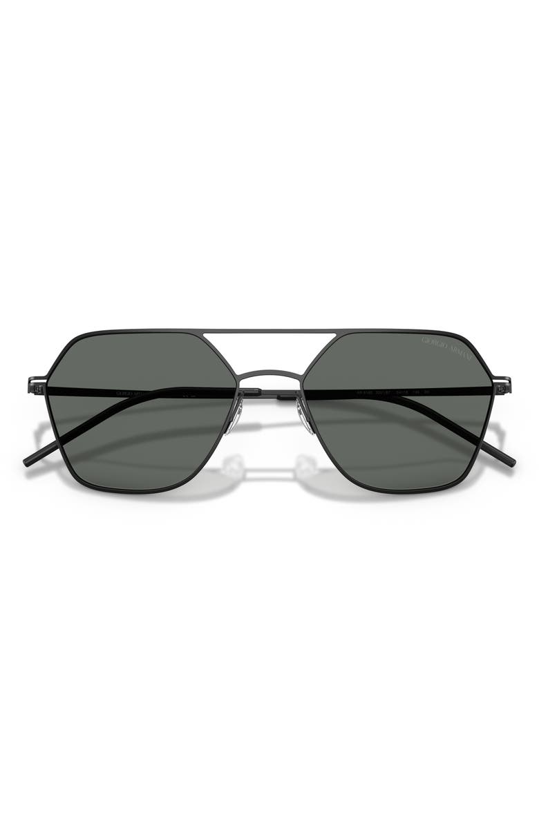 ARMANI 54mm Square Sunglasses, Alternate, color, Matte Black / Dark Grey