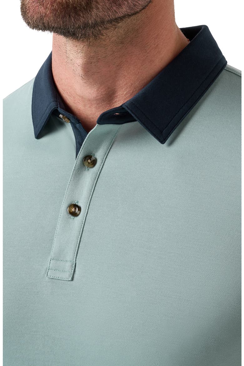 All Day Social Club Contrast Collar Cotton Blend Polo Shirt, Alternate, color, ARONA