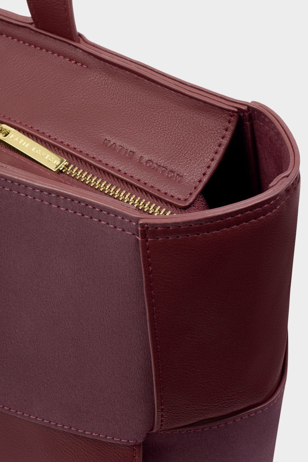 Katie Loxton Taya Hand Woven Suedette Tote Bag in Cherry, Alternate, color, Cherry