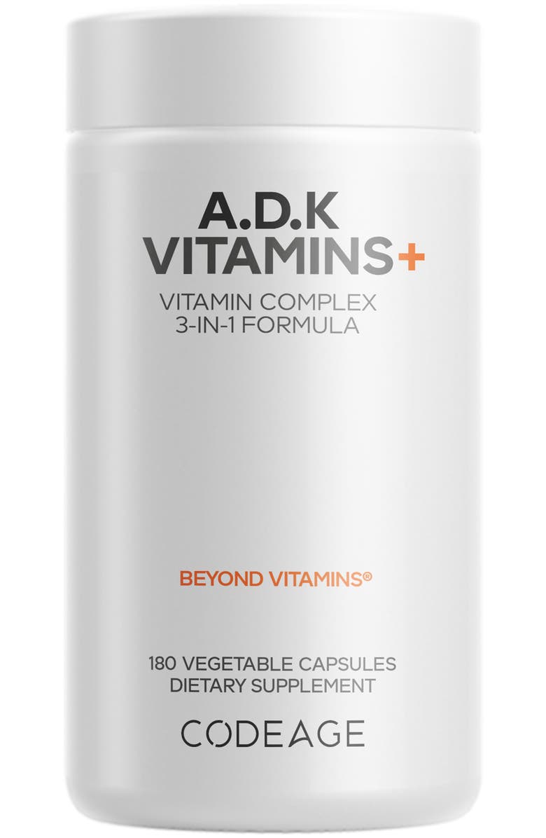 Codeage ADK Vitamins, Vitamin A, D3 5000 IU & K Supplement, Main, color, White
