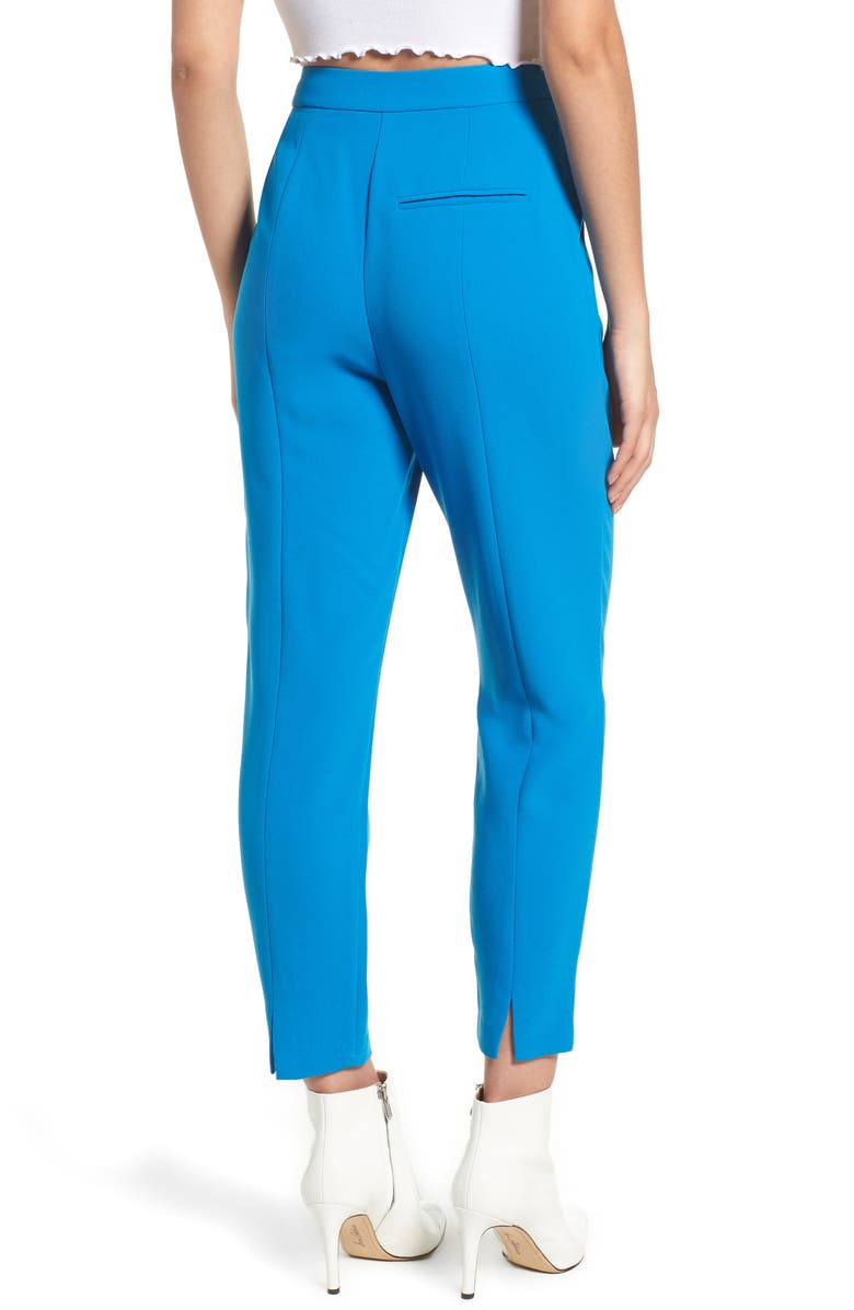 Topshop Clara Peg Belted Trousers, Alternate, color,