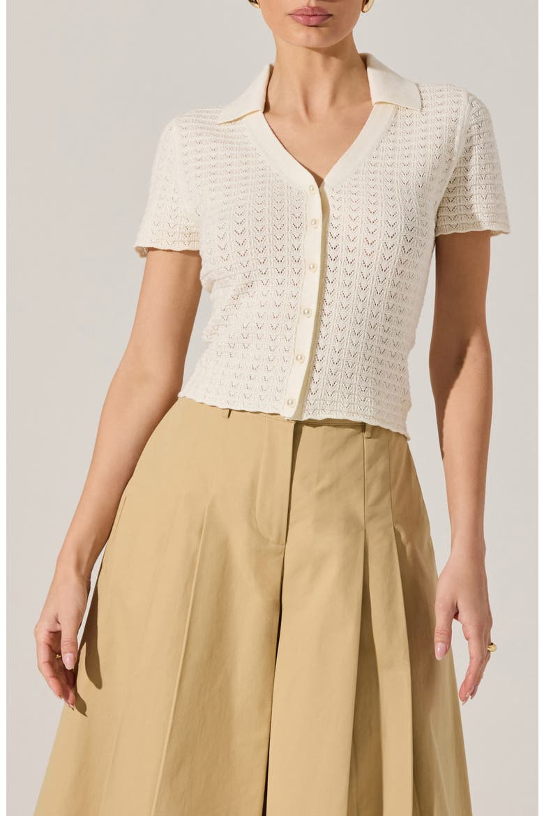 Short Sleeve Cardigan, Main, color, OFF WHITE