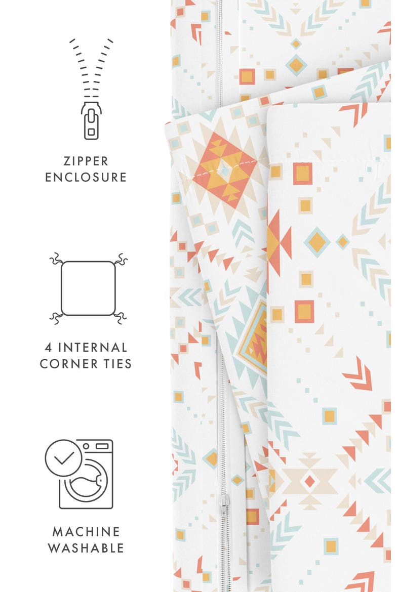 Premium Ultra Soft Geometric Dreams 3-Piece Duvet Cover Set, Alternate, color, CORAL