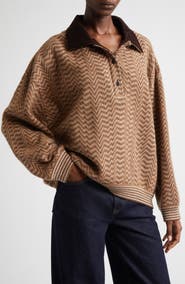 Missoni Zigzag Stripe Polo Sweater