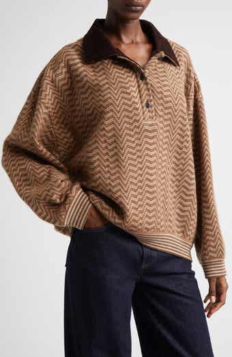 Zigzag Stripe Polo Sweater