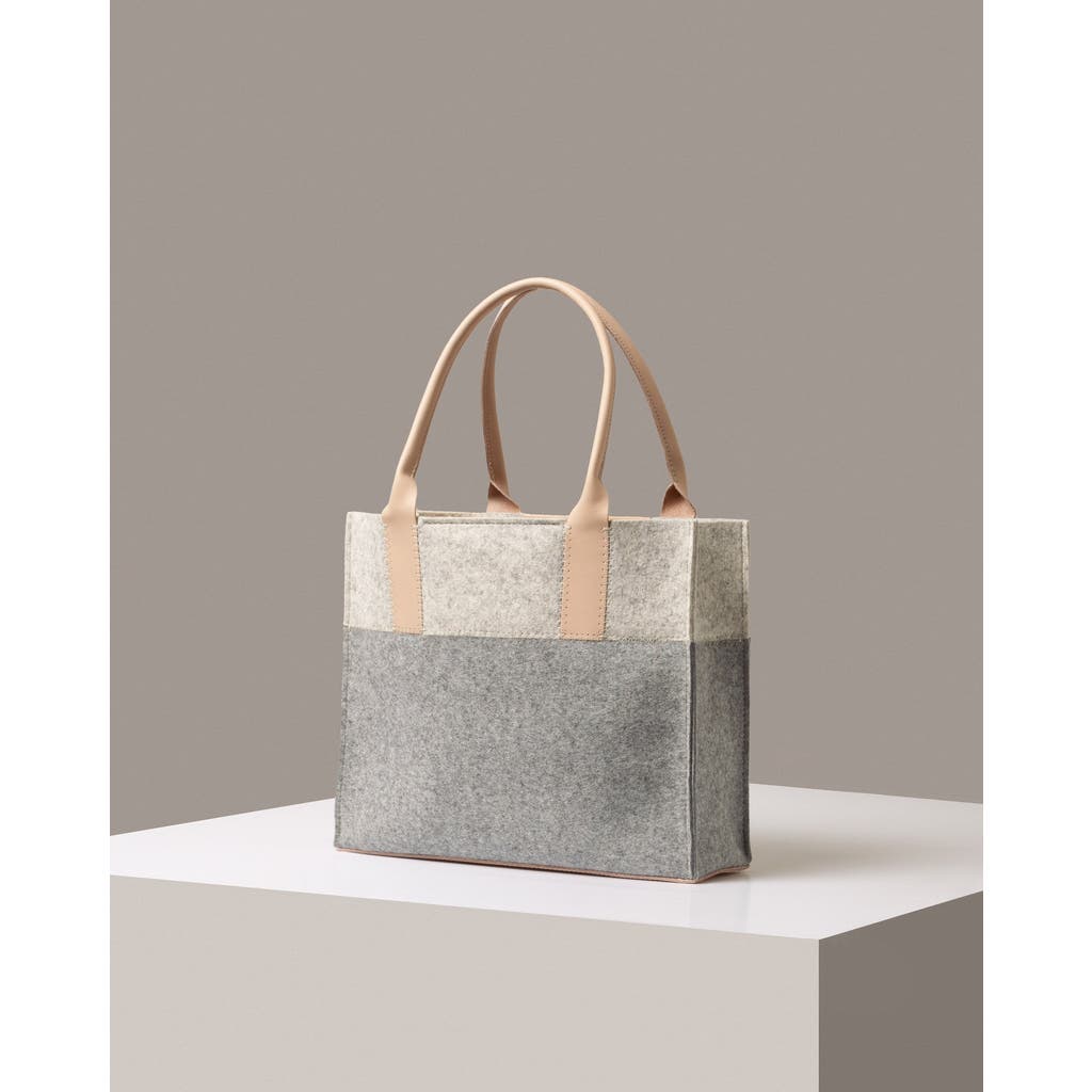 Graf & Lantz Graf Lantz Jaunt Merino Wool Midi Tote In Granite/heather White -