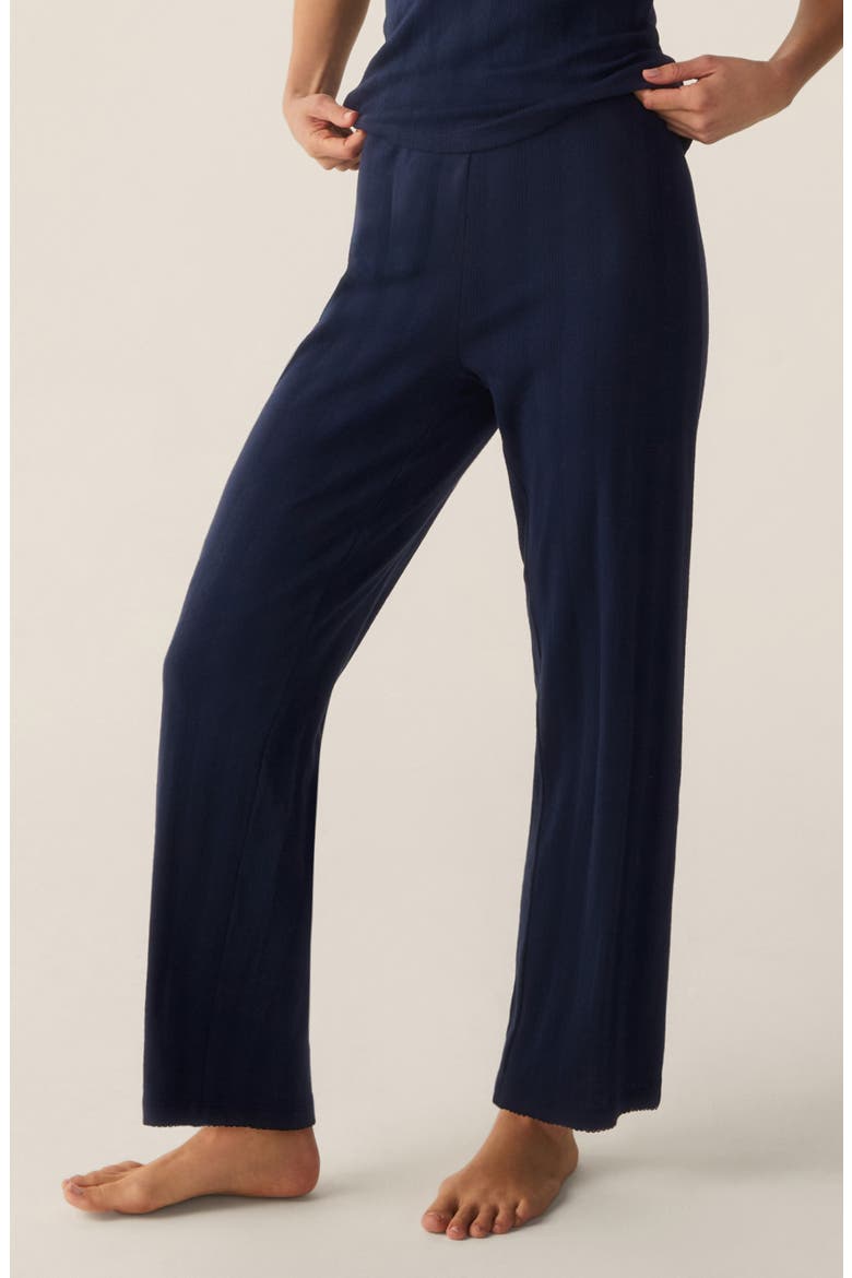 Pointelle Pajama Pants, Alternate, color, NAVY