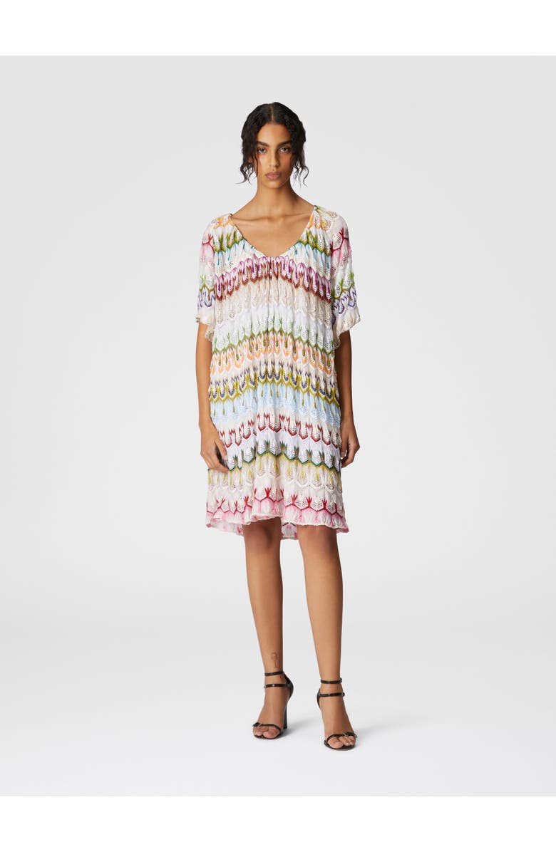 Missoni Short Dress With V-neck In Lace, Alternate, color,