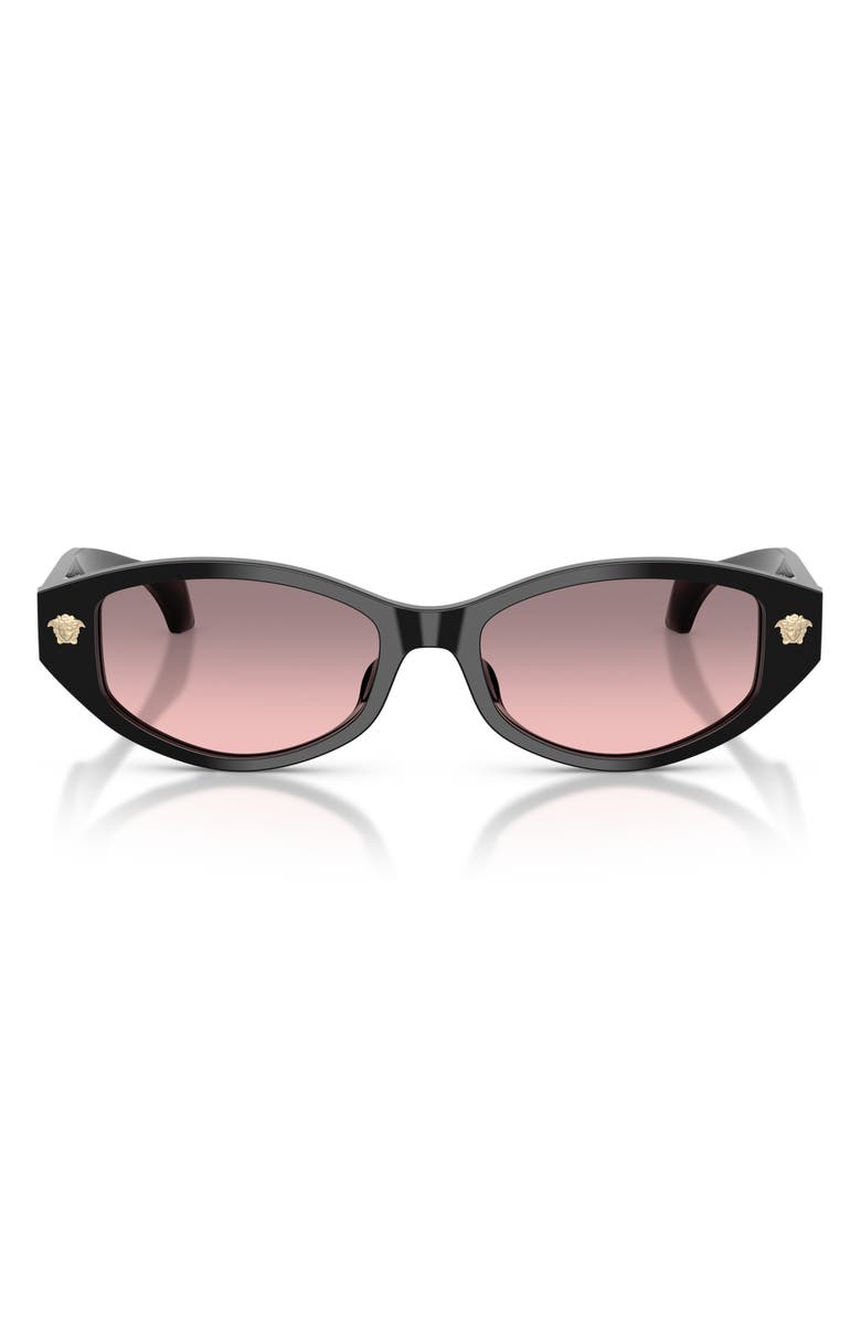 Versace 54mm Cat Eye Sunglasses, Main, color, Black / Rose Gradient Grey