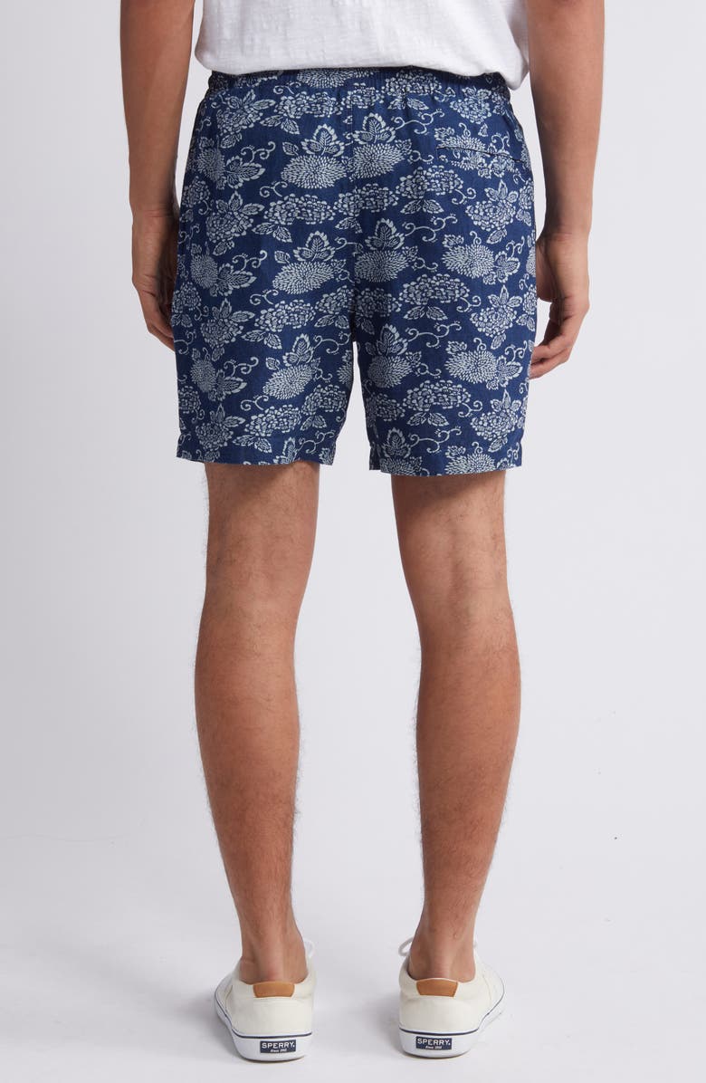 Brooks Brothers Floral Linen & Cotton Drawstring Shorts, Alternate, color, 