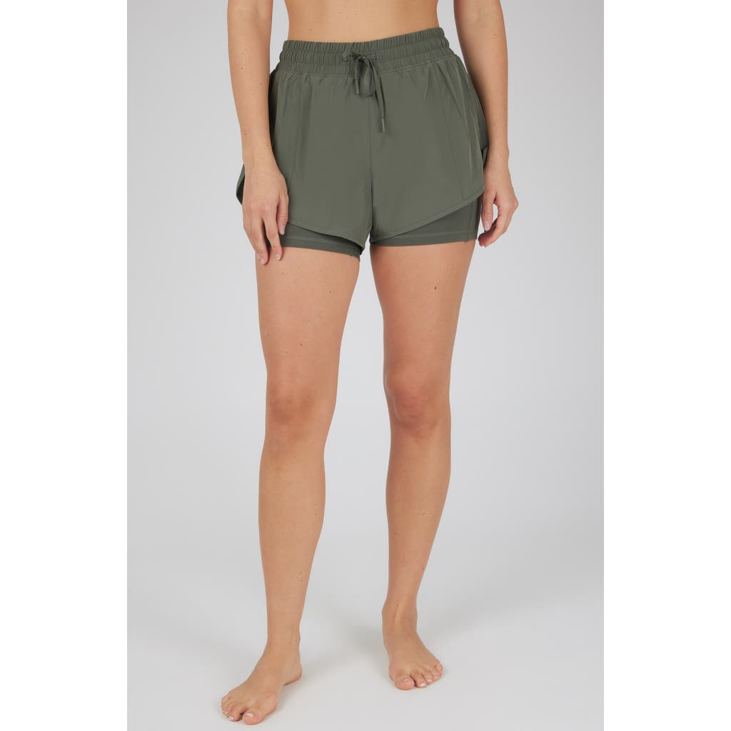90 Degree By Reflex 2-in-1 Running Shorts In Mulled Basil