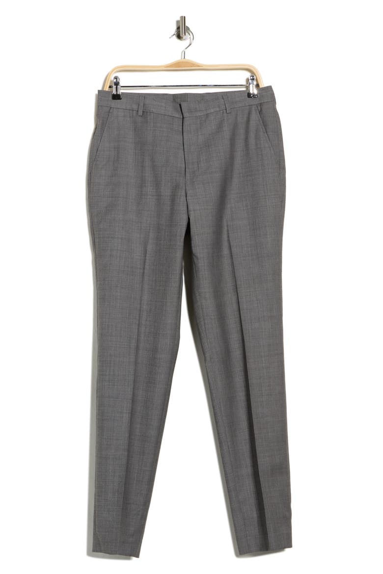 Flat Front Wool Suit Pants, Alternate, color, GREY