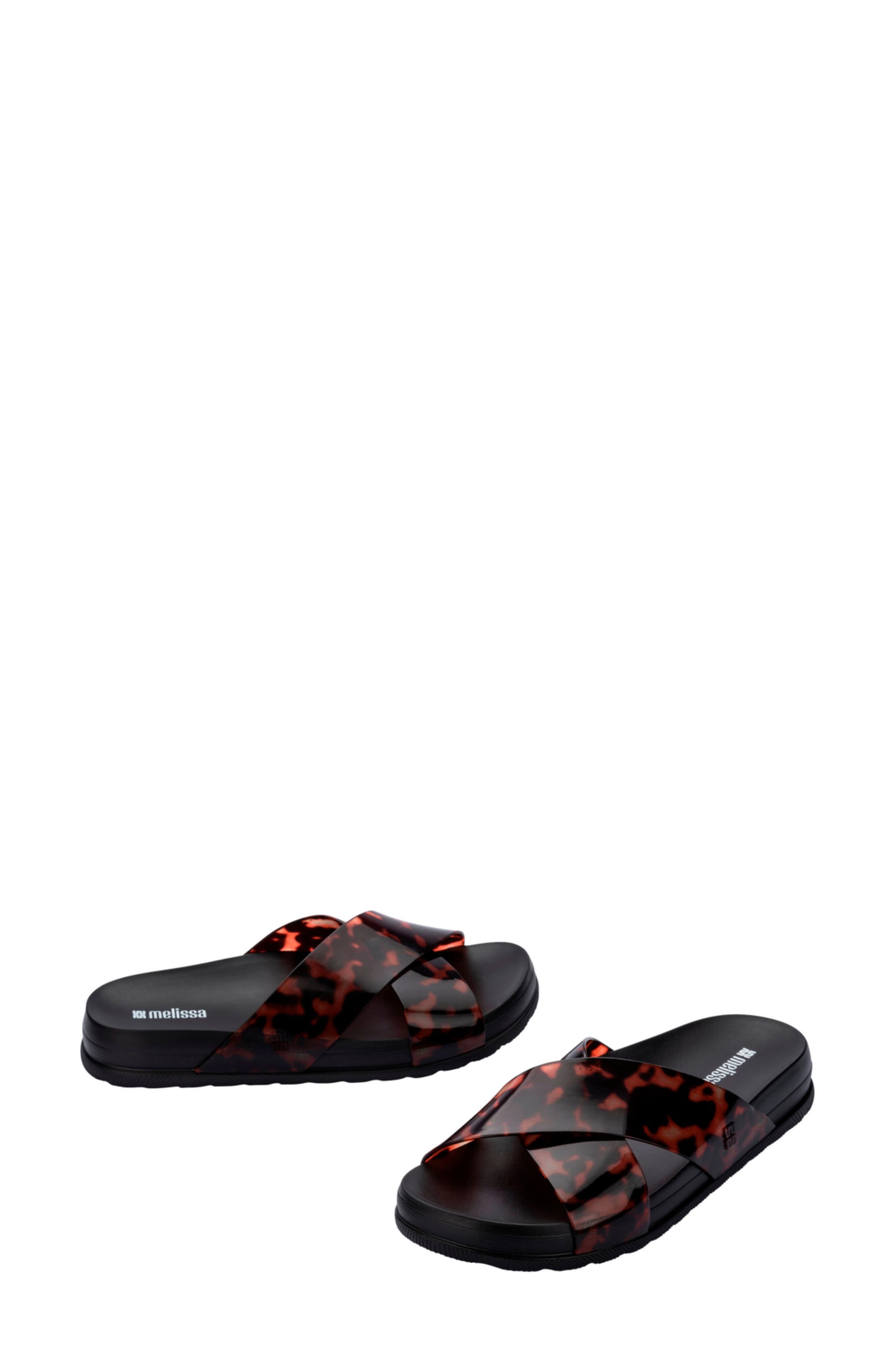 Melissa Cozy Cross Platform Slide Sandal, Alternate, color, Black/ Tortoise