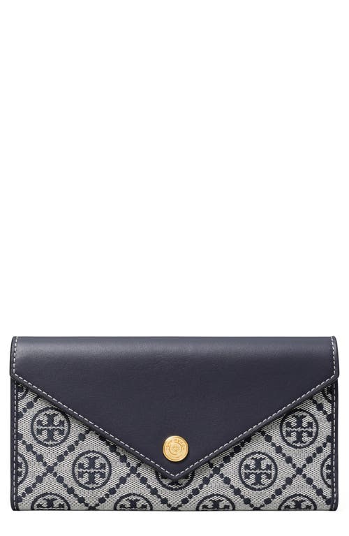 Tory Burch T Monogram Jacquard & Leather Trifold Envelope Wallet