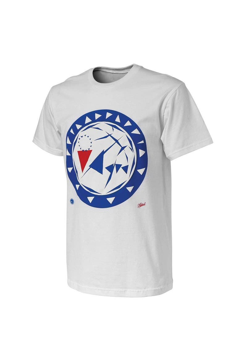 Men's NBA x Naturel White Philadelphia 76ers No Caller ID T-Shirt, Alternate, color, White