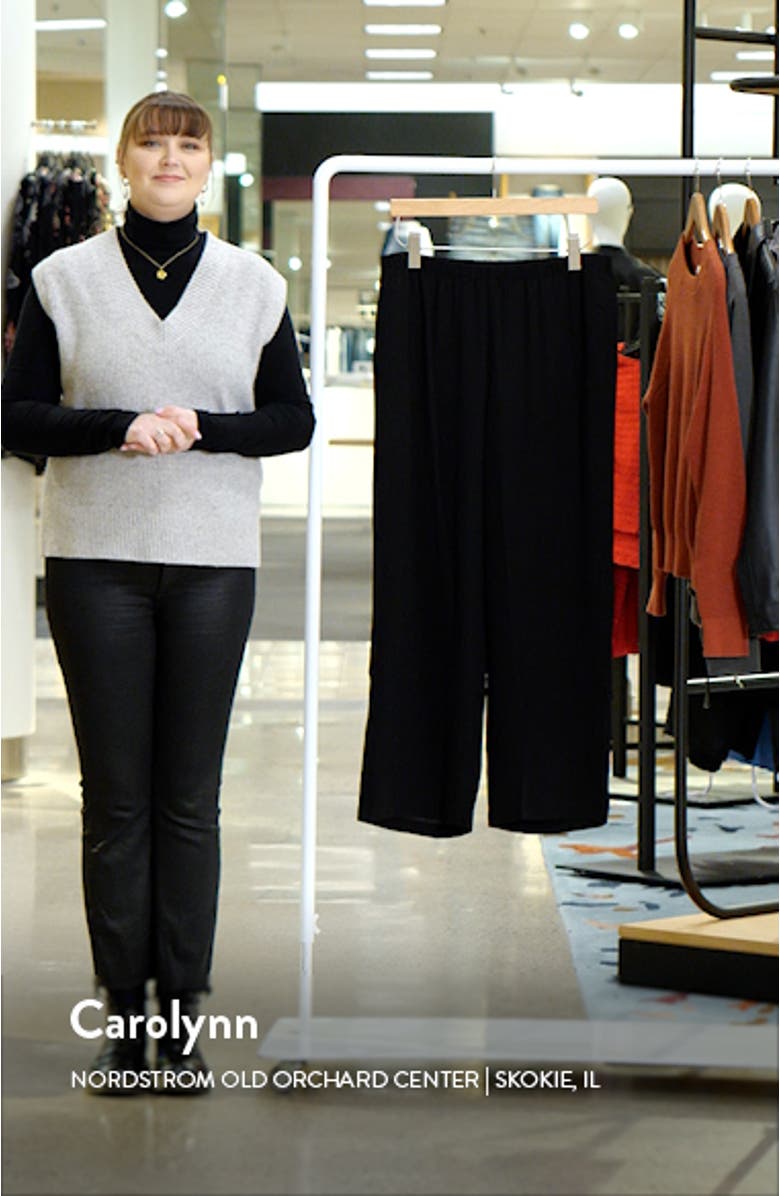 Straight Leg Silk Ankle Pants, sales video thumbnail