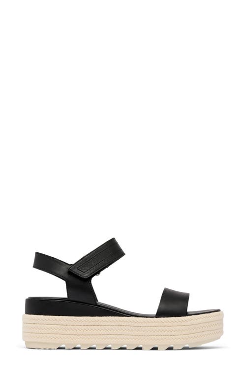 Sorel Cameron Flatform Sandal In Black/chalk