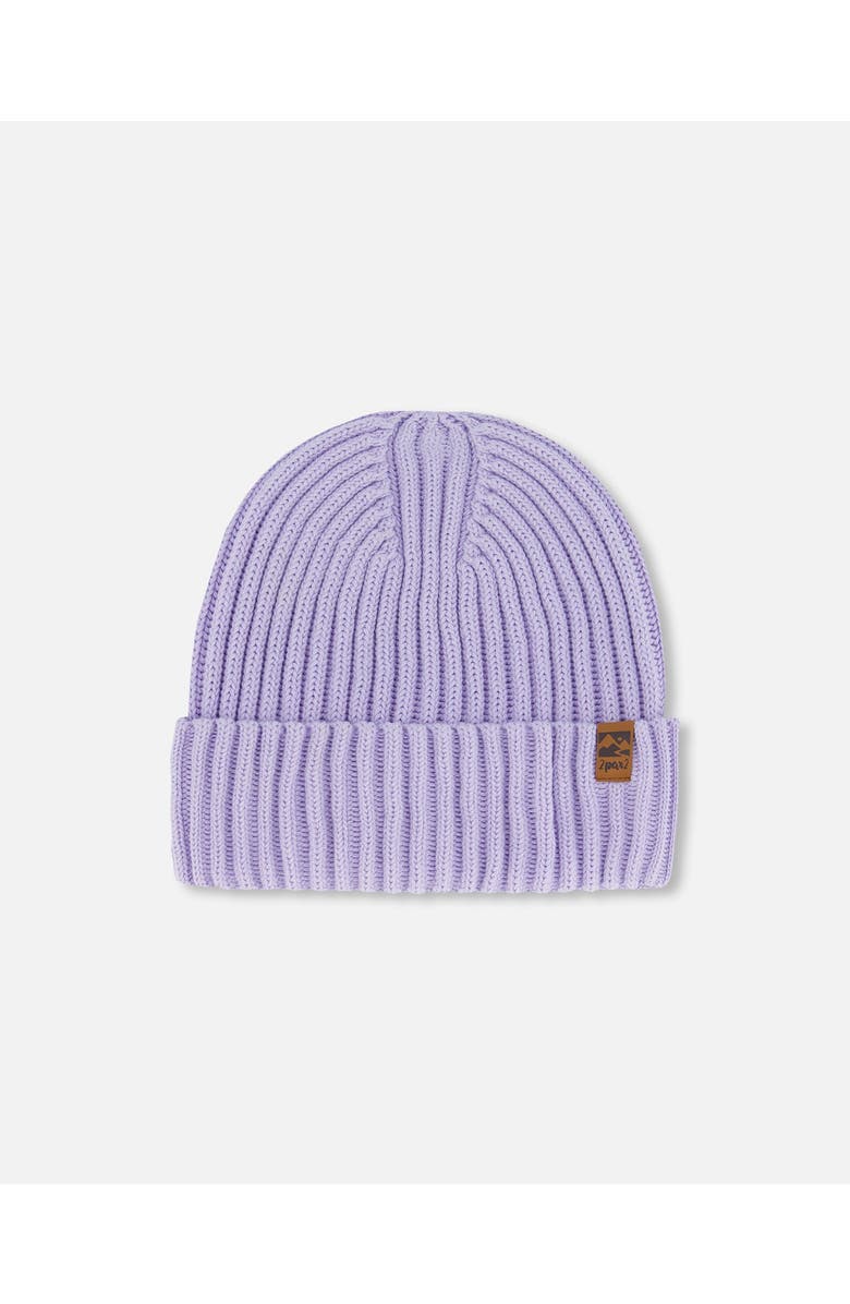 Deux par Deux Girl's Cuffed Knit Hat Lilac, Main, color,